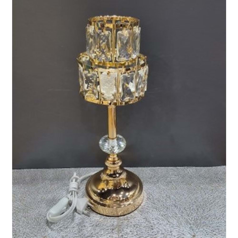 178.A-ABAJUR KRİSTL.TAŞLI GOLD -FURKAN
