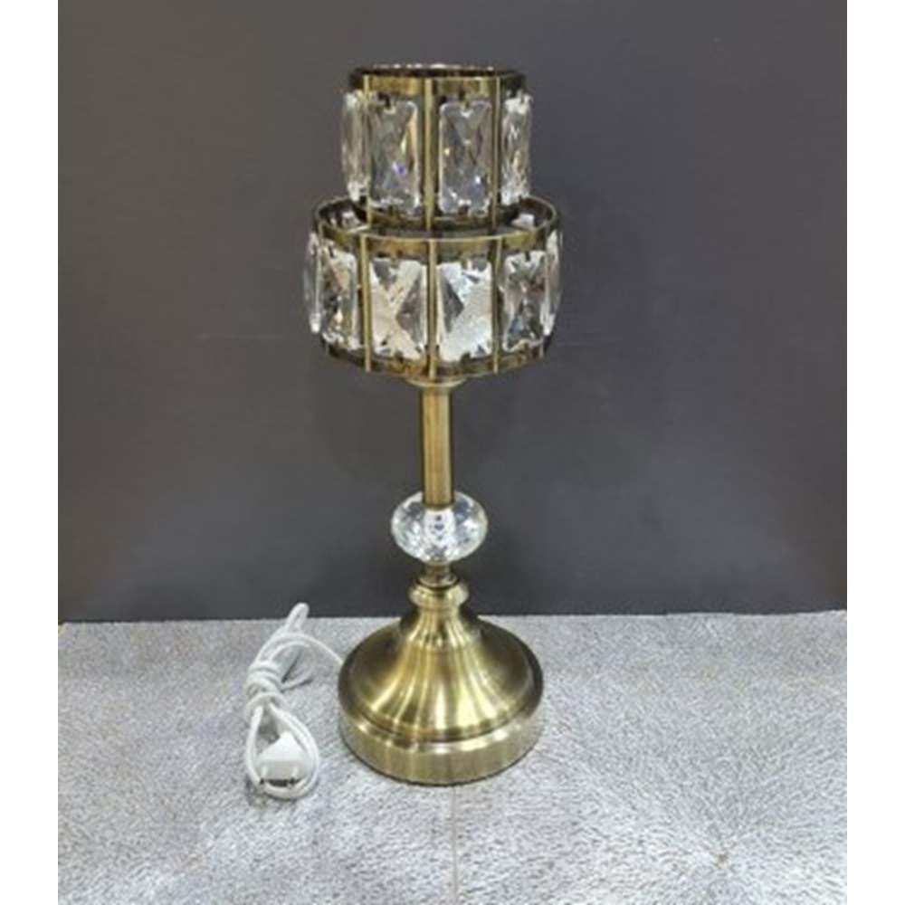 178.C-ABAJUR KRİSTL.TAŞLI GOLD -FURKAN