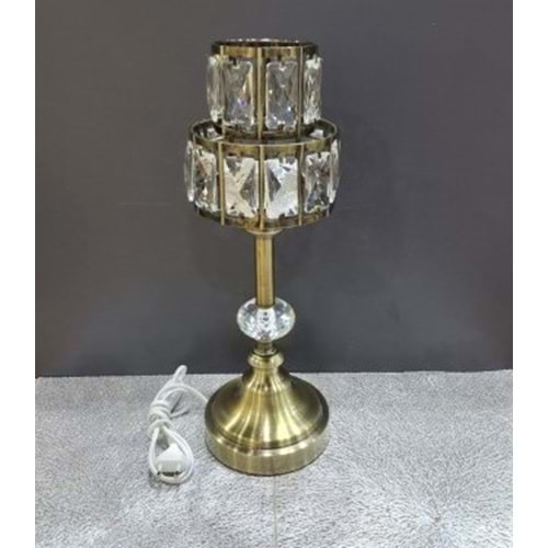 178.C-ABAJUR KRİSTL.TAŞLI GOLD -FURKAN