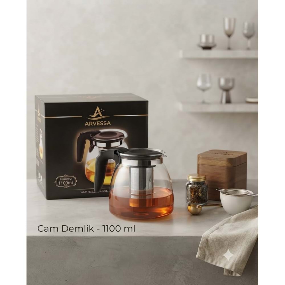 1099 -CAM DEMLİK 1100ML -ARVESSA