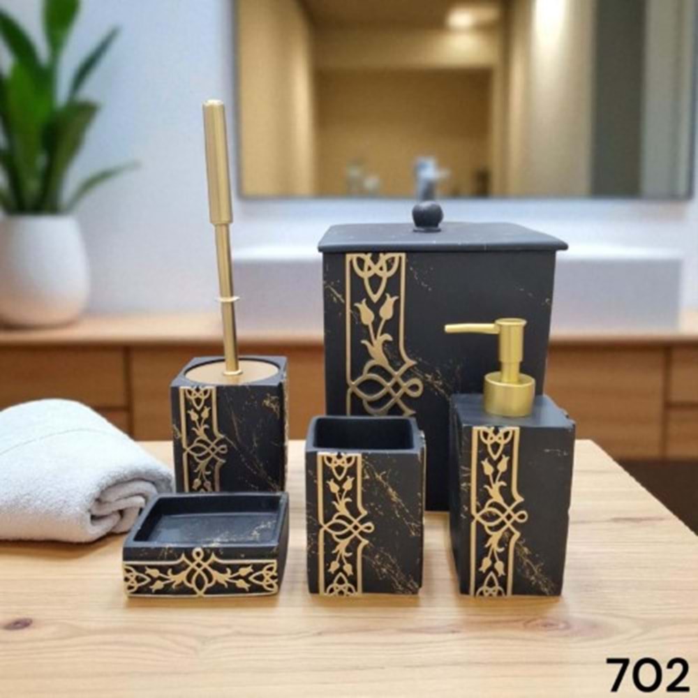 702-BANYO SETİ LALE S GOLD -İNCİ
