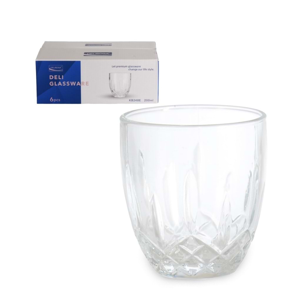 KB248.E -CAM BARDAK 6LI KÇK 200ML -İPEK
