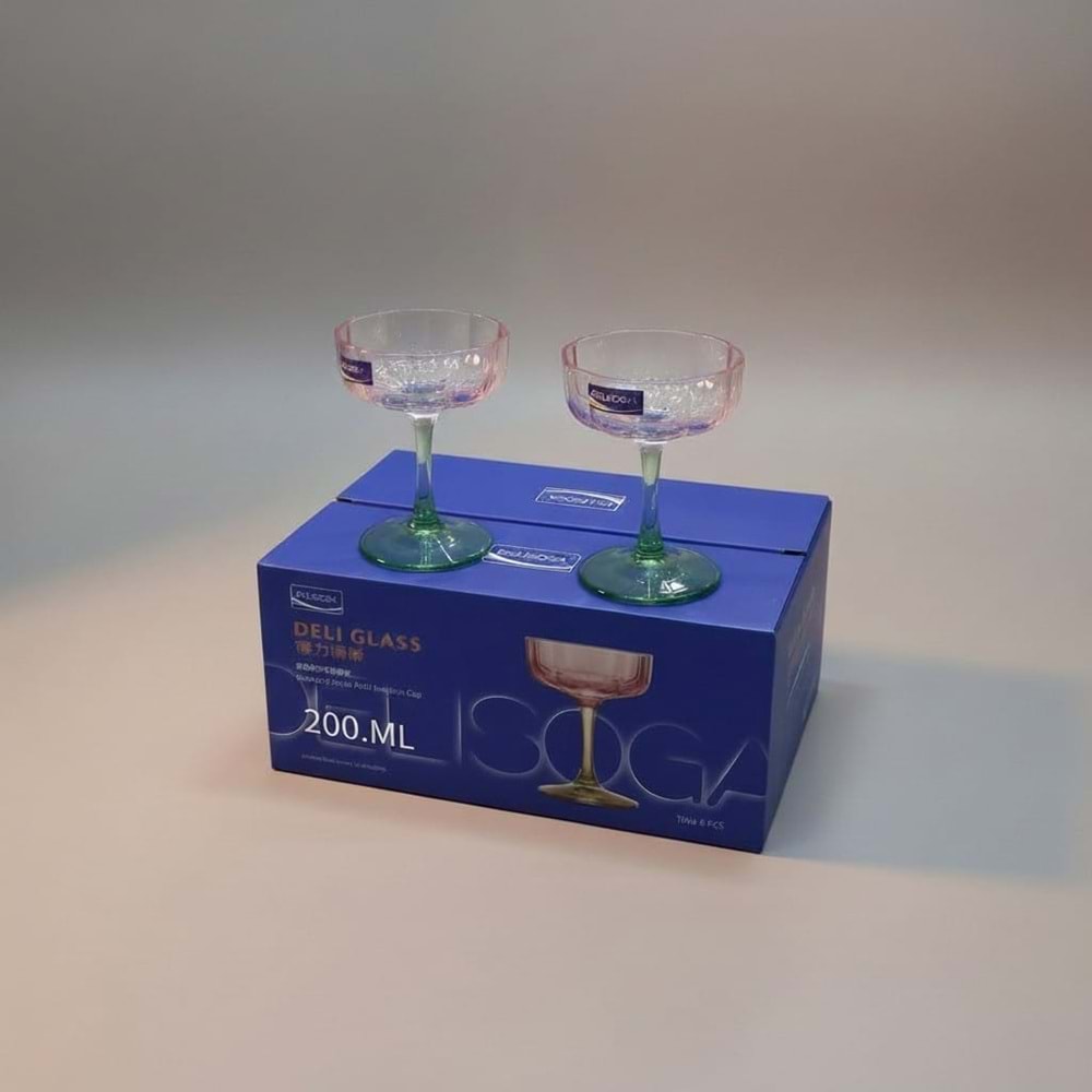 0420 DSJ -CAM KADEH 6LI RENKLİ 220ML -İPEK