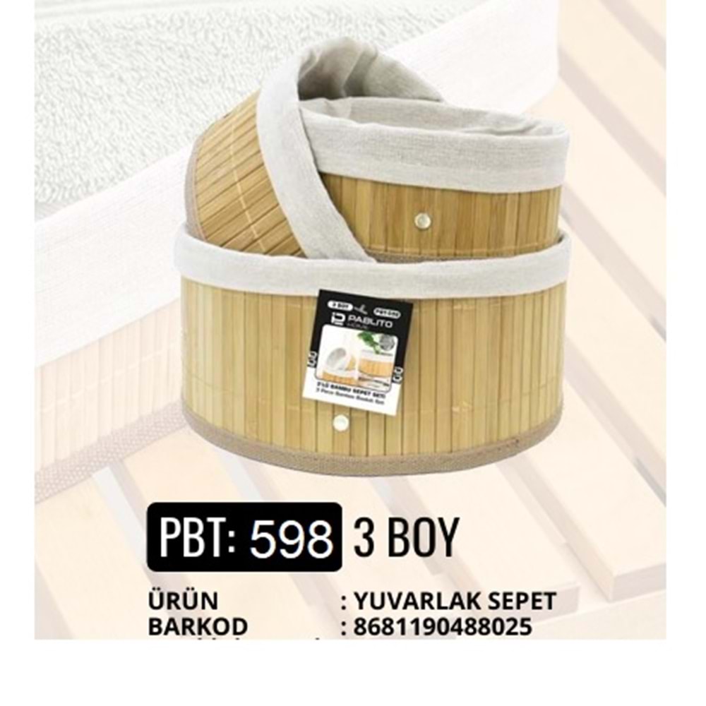 PBT.598-BAMBU SEPET 3LÜ YUVR -PABLİTO