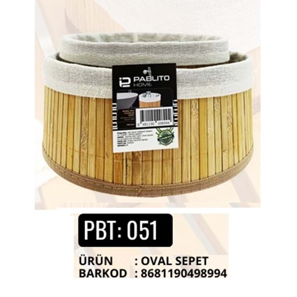 PBT.051-BAMBU SEPET 2Lİ OVAL -PABLİTO
