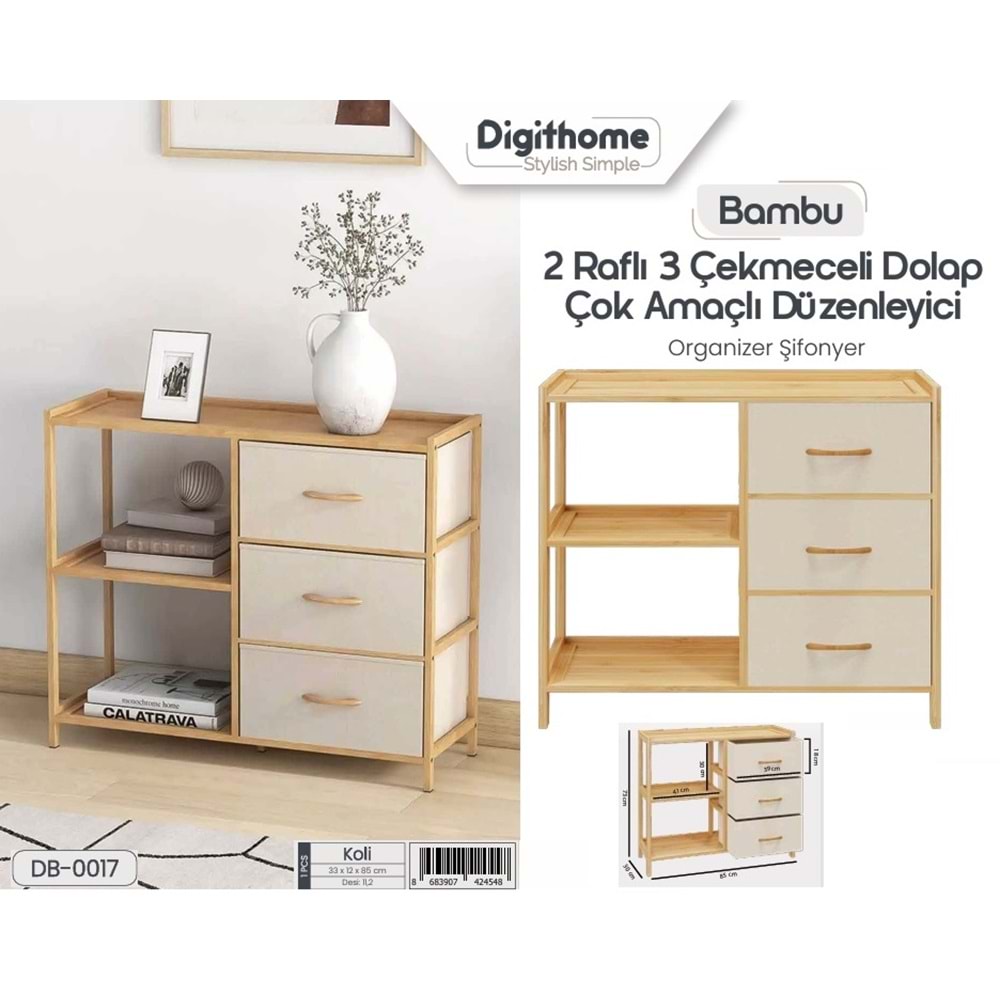 DB.017 -AHŞAP ÇEKMECELİ DOLAP -ŞAMLI