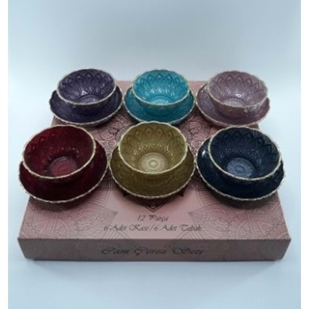 23788-CAM ÇEREZ SET 12 PRÇ RENKLİ- LAVİN