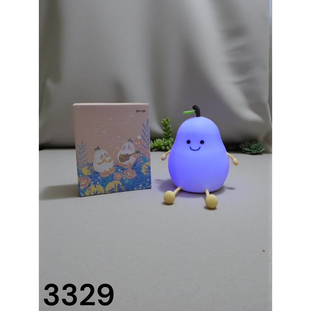 3329 -GECE LAMBASI ŞARZLI SİLİKON ARMUT -SEVER