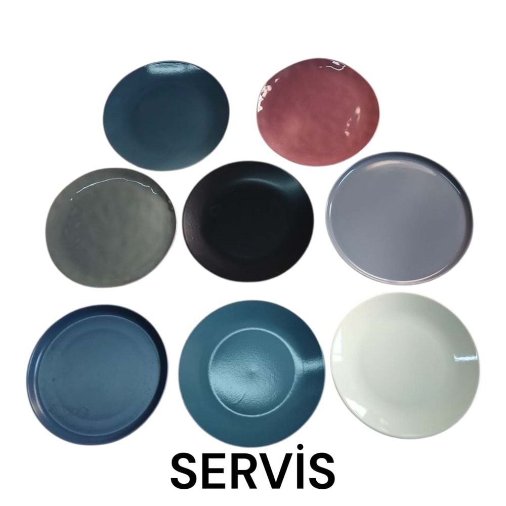 SERVİS TABAK RENKLİ KERAMİKA TUTKU