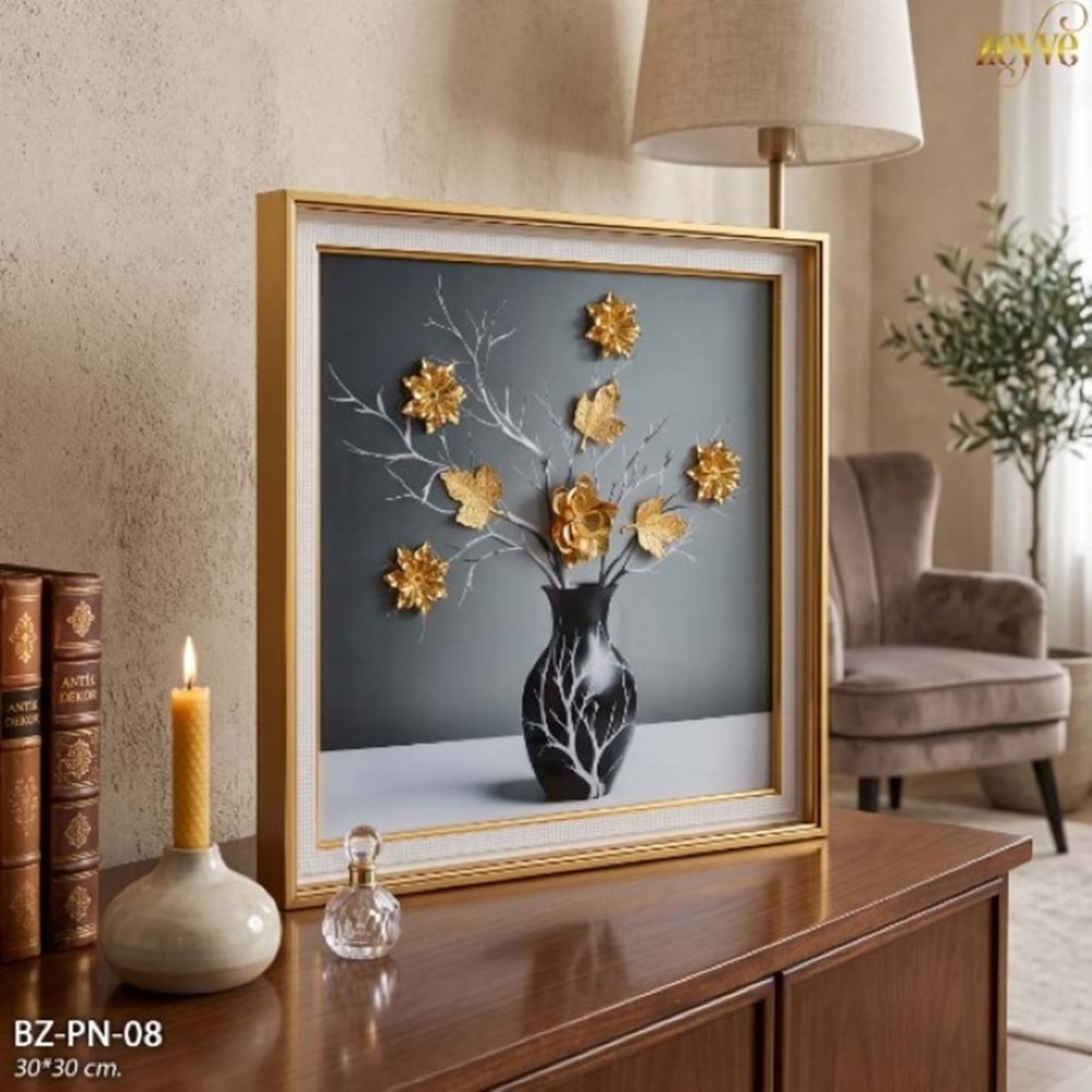 BZ.PN.08 - TABLO BONCUKLU 30*30 3D KARE -ZEYVE