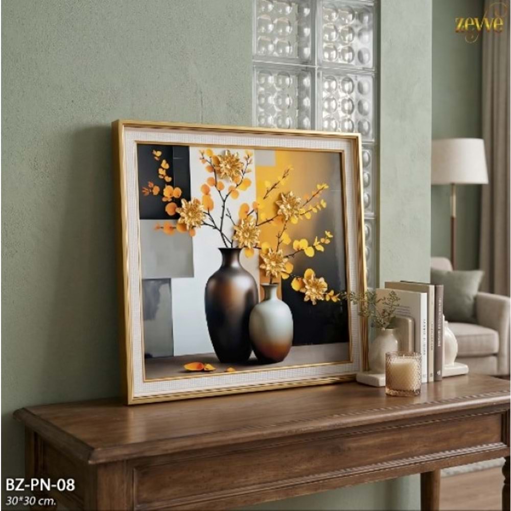 BZ.PN.08 - TABLO BONCUKLU 30*30 3D KARE -ZEYVE