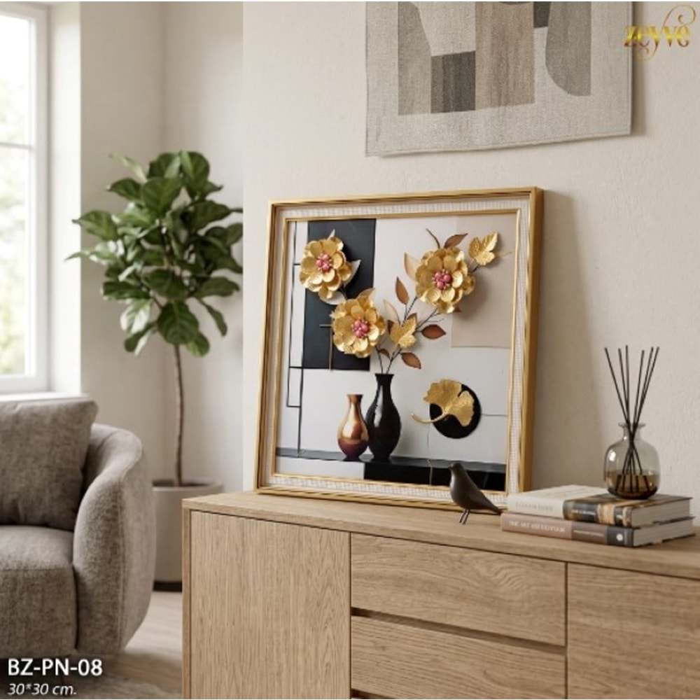 BZ.PN.08 - TABLO BONCUKLU 30*30 3D KARE -ZEYVE