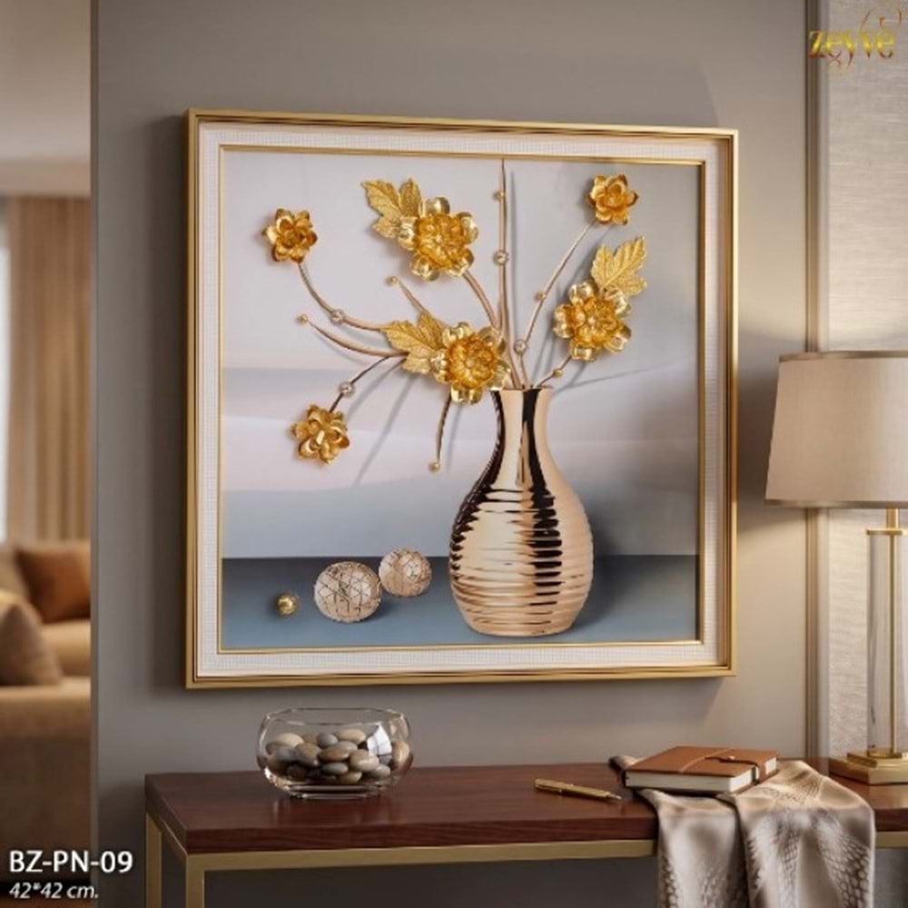 BZ.PN.09 - TABLO BONCUKLU 42*42 3D KARE -ZEYVE