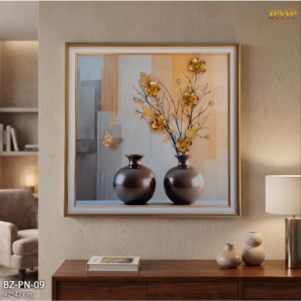 BZ.PN.09 - TABLO BONCUKLU 42*42 3D KARE -ZEYVE