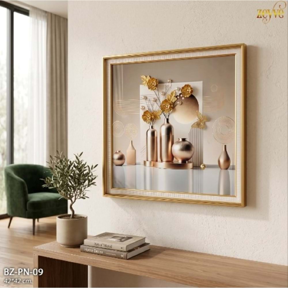 BZ.PN.09 - TABLO BONCUKLU 42*42 3D KARE -ZEYVE
