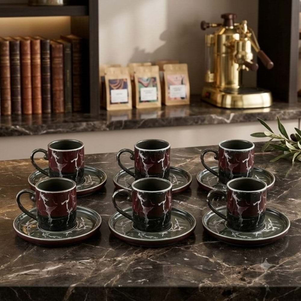 KAHVE FİNCAN TK MERMER YŞL TULU -ARYILDIZ